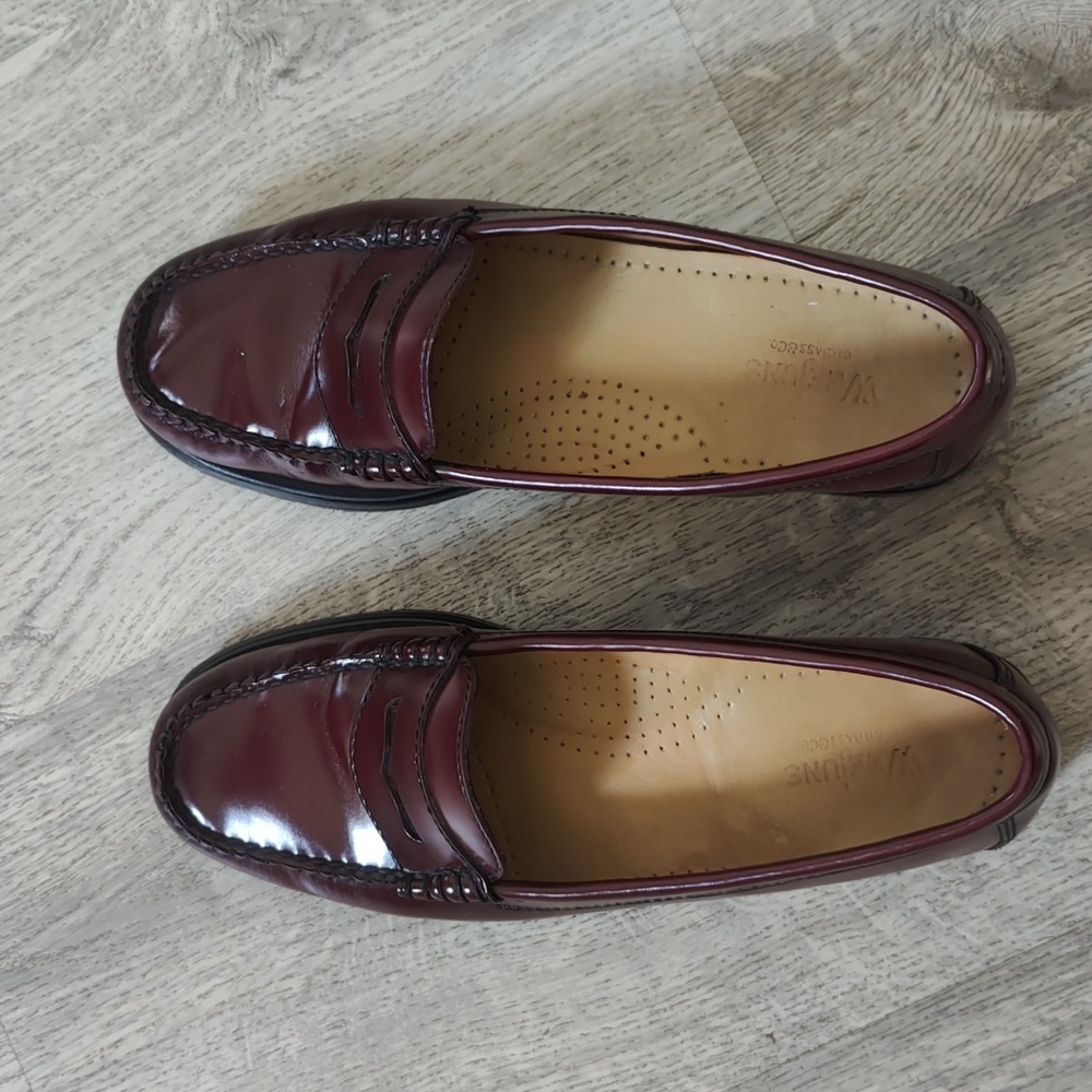 Elegant Burgundy Oxblood Leather Loafers for Women